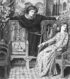 "Hamlet and Ophelia" by Dante Gabriel Rossetti