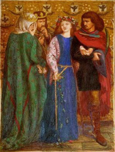 "The First Madness of Ophelia" by Dante Gabriel Rossetti