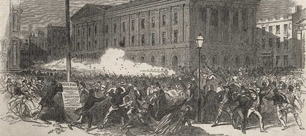 Astor Place Riots, 1849 newspaper illustration